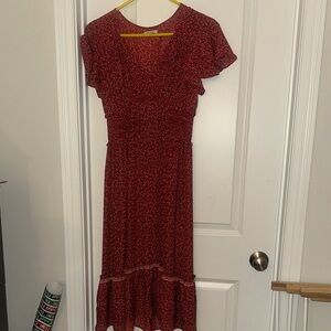 Red Floral Women's Dress
